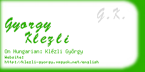 gyorgy klezli business card