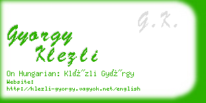 gyorgy klezli business card